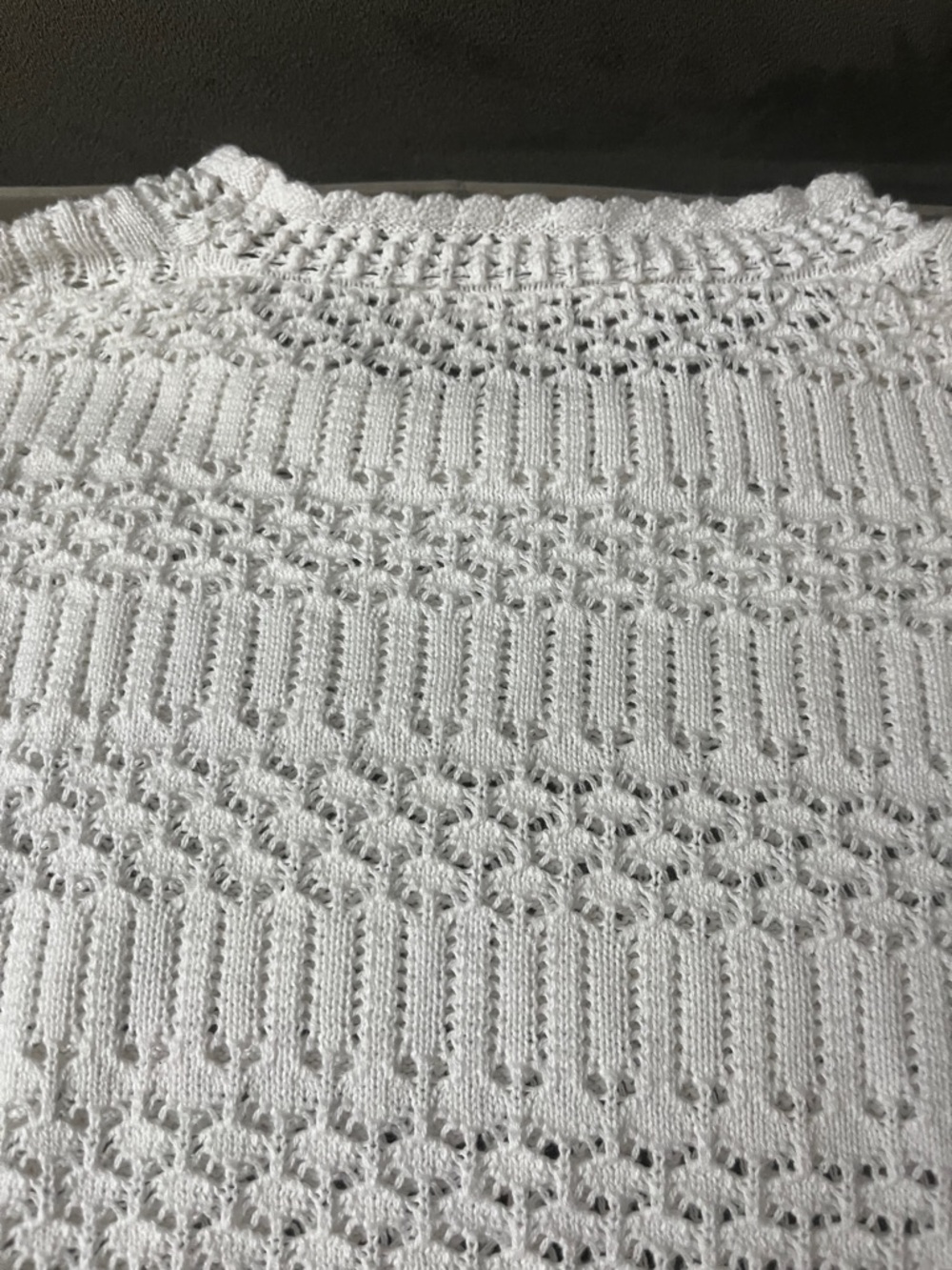 LOFT White Openwork Scoopneck Knit Sweater - Picture 8 of 11